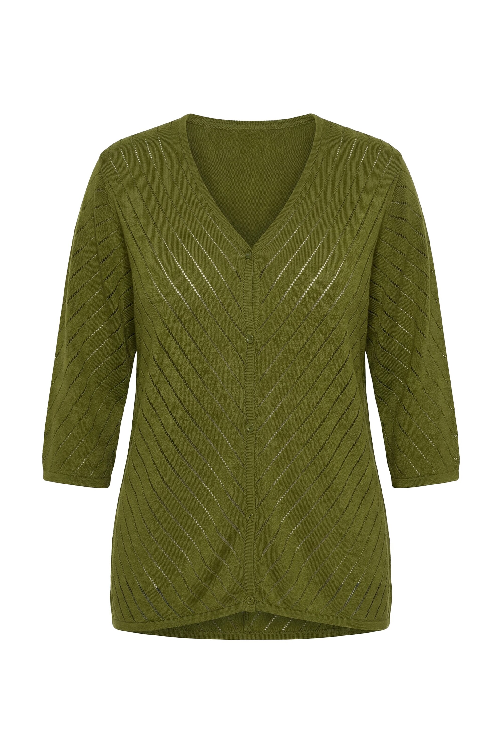 Ulla Popken Strickjacke in Grün: Vorderseite