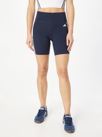 ADIDAS PERFORMANCE Skinny Workout Pants 'Essentials' in Blue: front