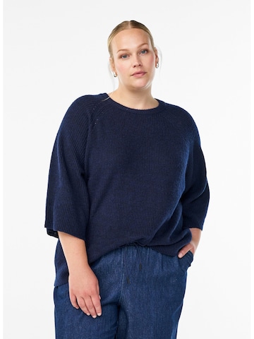 Zizzi Pullover 'Mwinnie' in Blau: Vorderseite