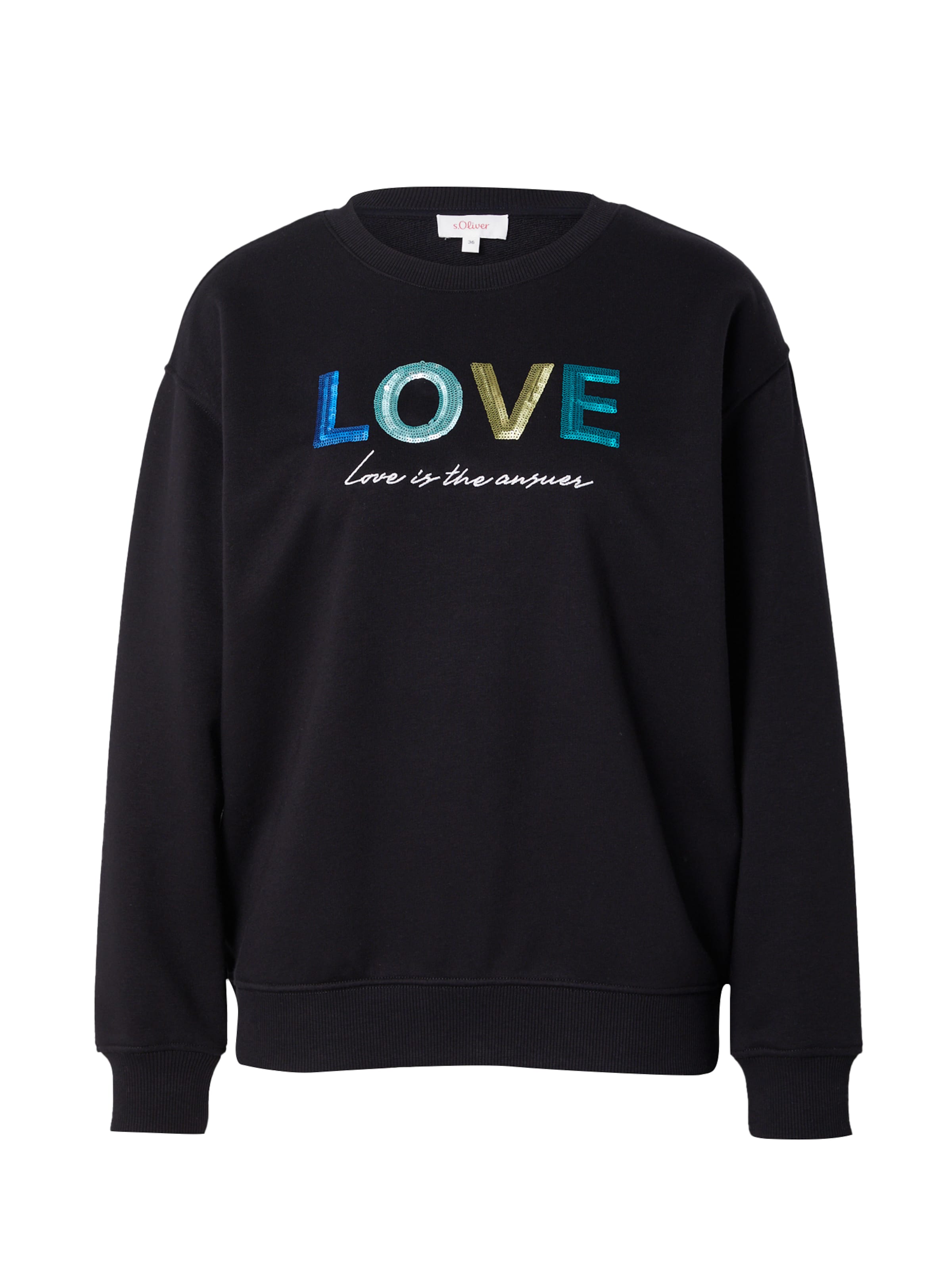 s.Oliver Sweatshirt in Schwarz: Vorderseite