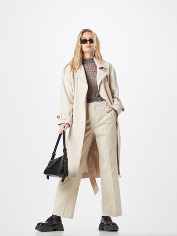 ESPRIT Regular Trousers with creases in Beige
