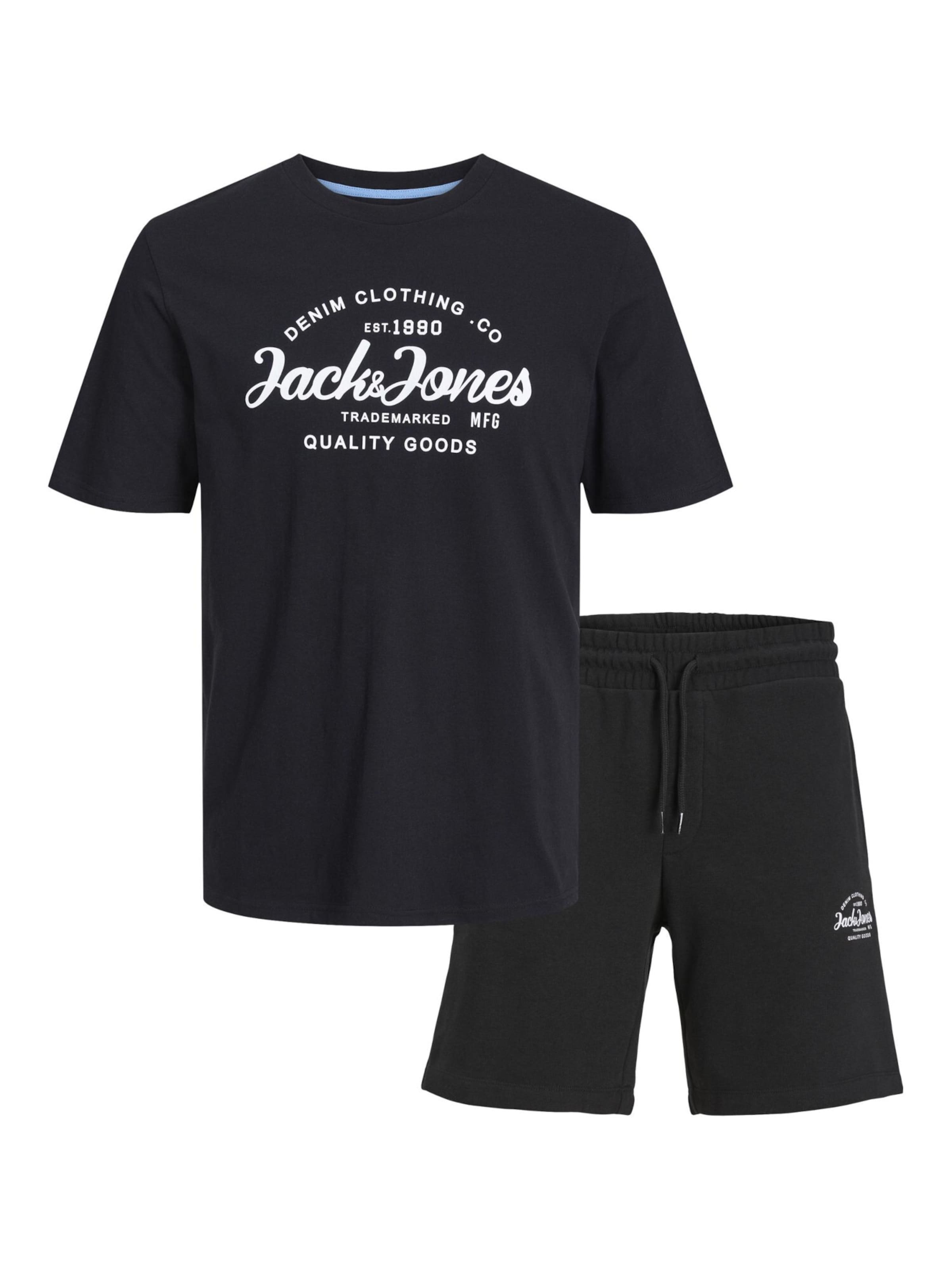 JACK & JONES Juoksupuku 'JJForest' värissä musta: etupuoli