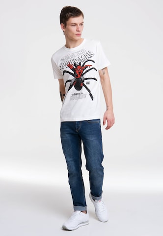 LOGOSHIRT T-Shirt 'Spider-Man' in Weiß