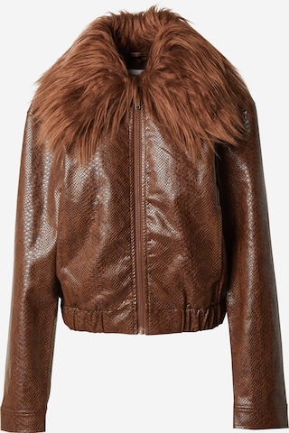 ABOUT YOU x Chiara Biasi Between-Season Jacket 'Alita' in Brown: front