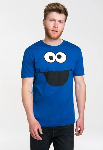 LOGOSHIRT T-Shirt "Krümmelmonster" in Blau: predná strana