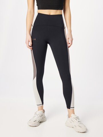 Skinny Pantalon de sport 'Rush' UNDER ARMOUR en noir : devant