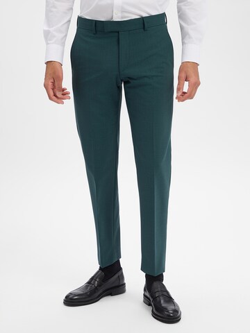 Coupe slim Pantalon à plis 'Melvin' STRELLSON en vert : devant