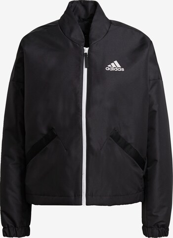 ADIDAS PERFORMANCE Skinny Athletic Jacket in Black: front