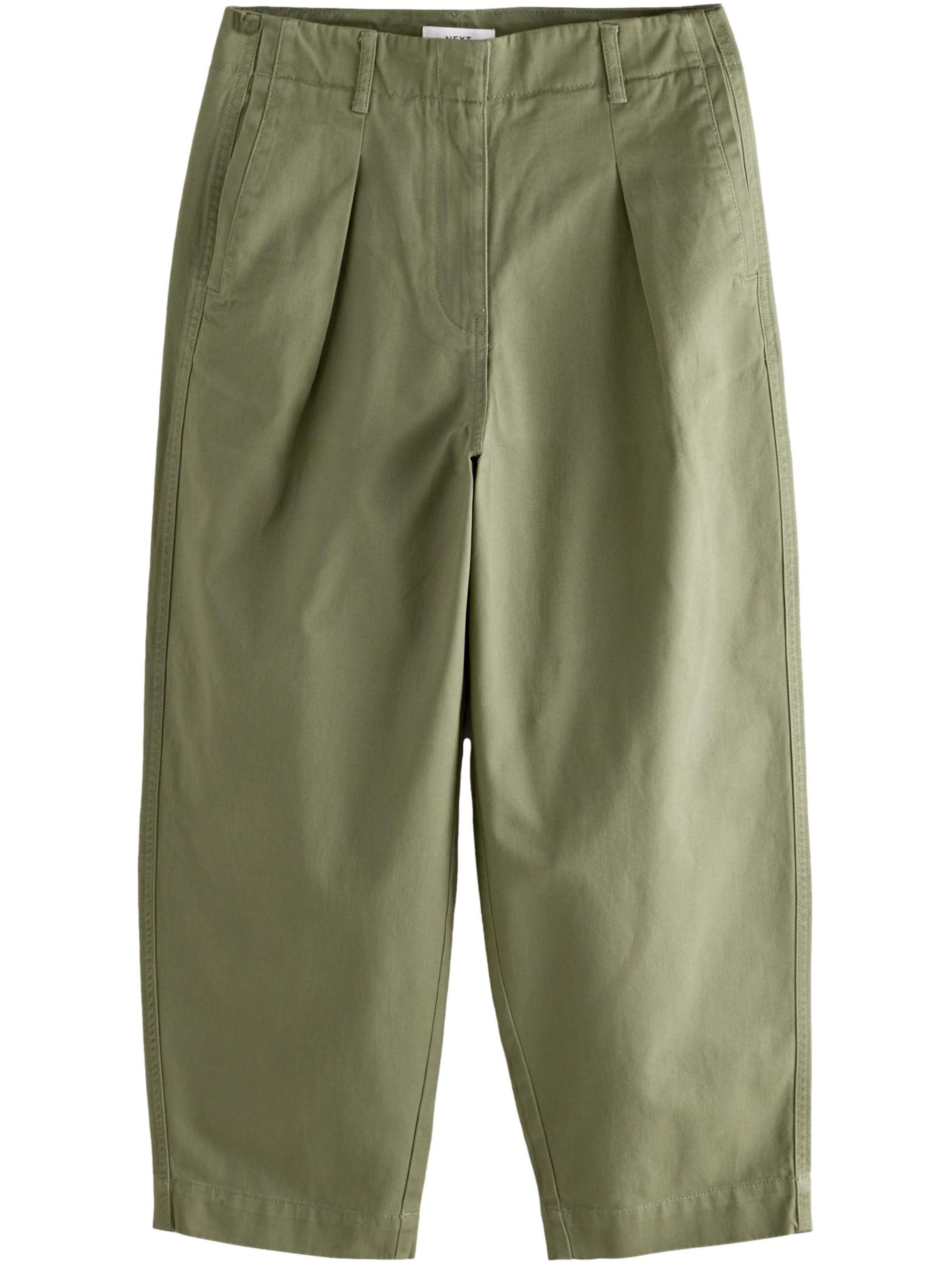 Next Avar lõige Voltidega püksid, värv roheline: eest vaates