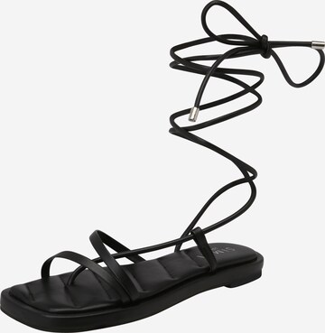 Simmi London - Sandalias de dedo 'MARLEIGH' en negro: frente