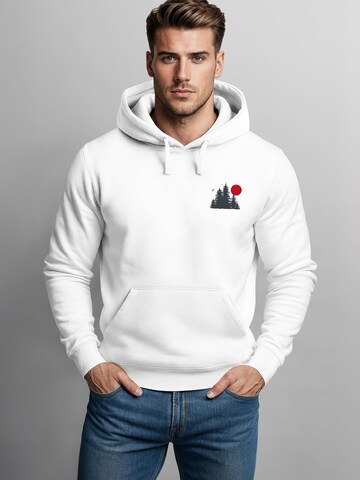 Neverless Sweatshirt 'Waldkette Badge' in Weiß