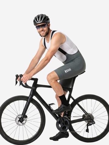Skinny Pantalon de sport 'Wulibike Herren Radhose Kompression 3D-Polster 3-Taschen' WULIBIKE en gris