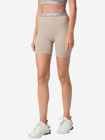 Plein Sport Skinny Sports trousers in Grey: front