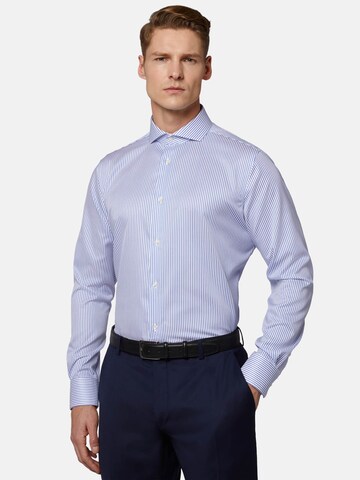 Boggi Milano Slim fit Zakelijk overhemd in Blauw: voorkant