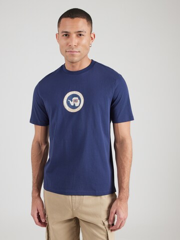 Tricou 'PHOS' de la NAPAPIJRI pe albastru: față