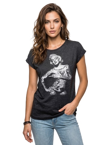 MAKAYA Shirt 'Tattoo' in Grey: front