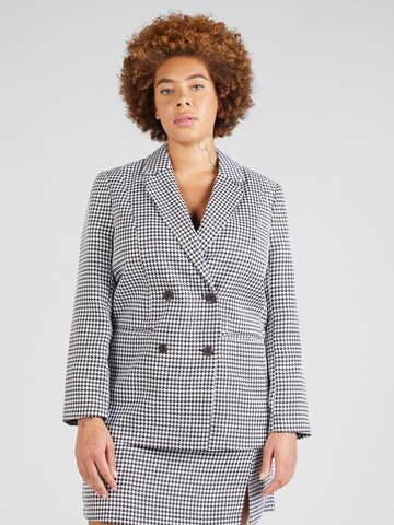 PIECES Curve Blazer in White: front