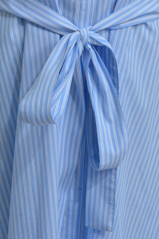 Milano Italy Ärmelloses Midikleid mit Streifenmuster und Bindegürtel in Blau