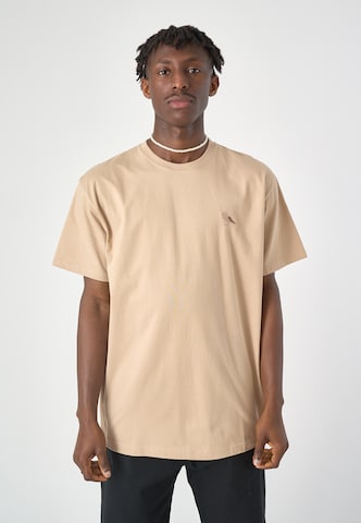 Cleptomanicx T-Shirt 'Embroidery Gull Mono' in Beige: predná strana