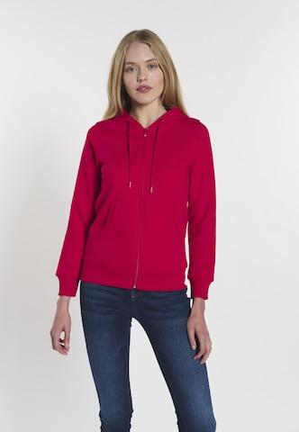 DENIM CULTURE Sweatjacke 'Yasenia' in Rot: predná strana