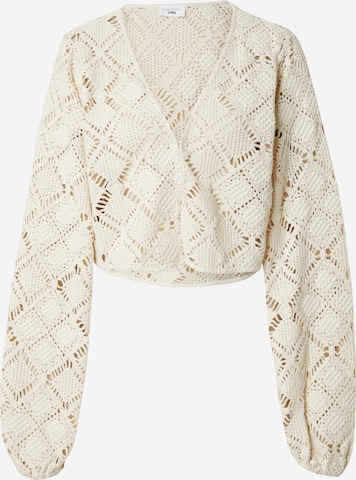 ABOUT YOU x Kamila Šikl Knit Cardigan 'Ida' in White: front