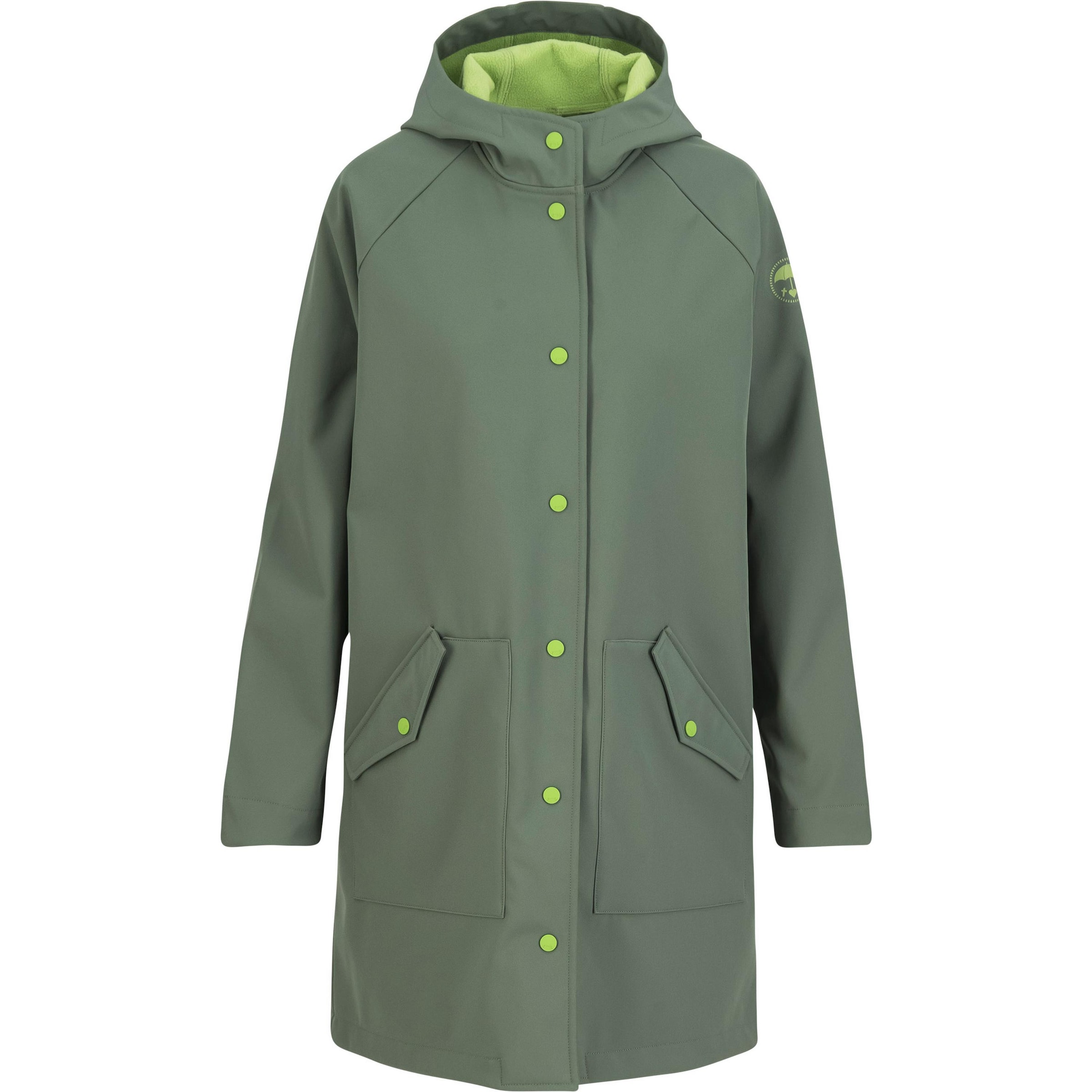 Blutsgeschwister Mantel 'Softriese' in Grün: Vorderseite