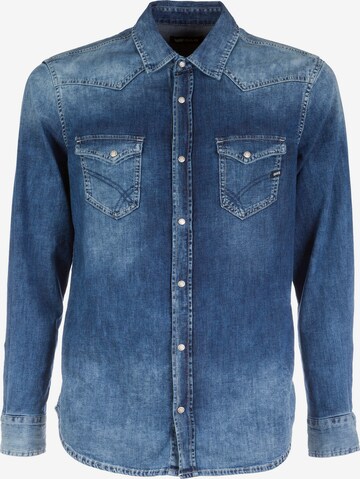 GAS Jeans Button Up Shirt 'KANT X' in Blue: front