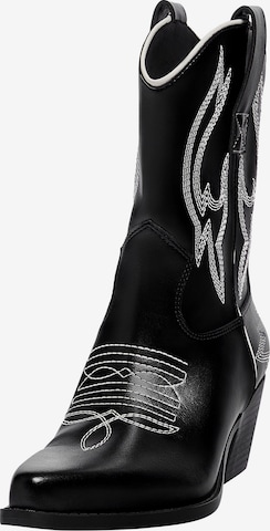 Bottes de cowboy Pull&Bear en noir : devant