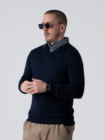 PANTONECLO Sweater 'Pantoneclo Men’s Mock Sweater' in Blue