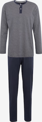 TOM TAILOR Long Pajamas in Blue: front