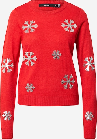 Pull-over 'Snowflake' VERO MODA en rouge : devant