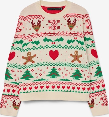 VERO MODA Pullover 'VMNewchristmasstuff' i hvid: forside