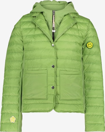 Cartoon Steppjacke mit abnehmbarer Kapuze in Grün: Vorderseite