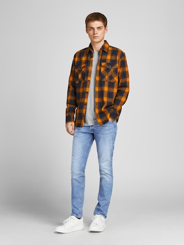 JACK & JONES Skinny Džíny 'Glenn' – modrá