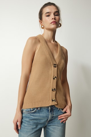 Happiness İstanbul Kötött mellény - barna