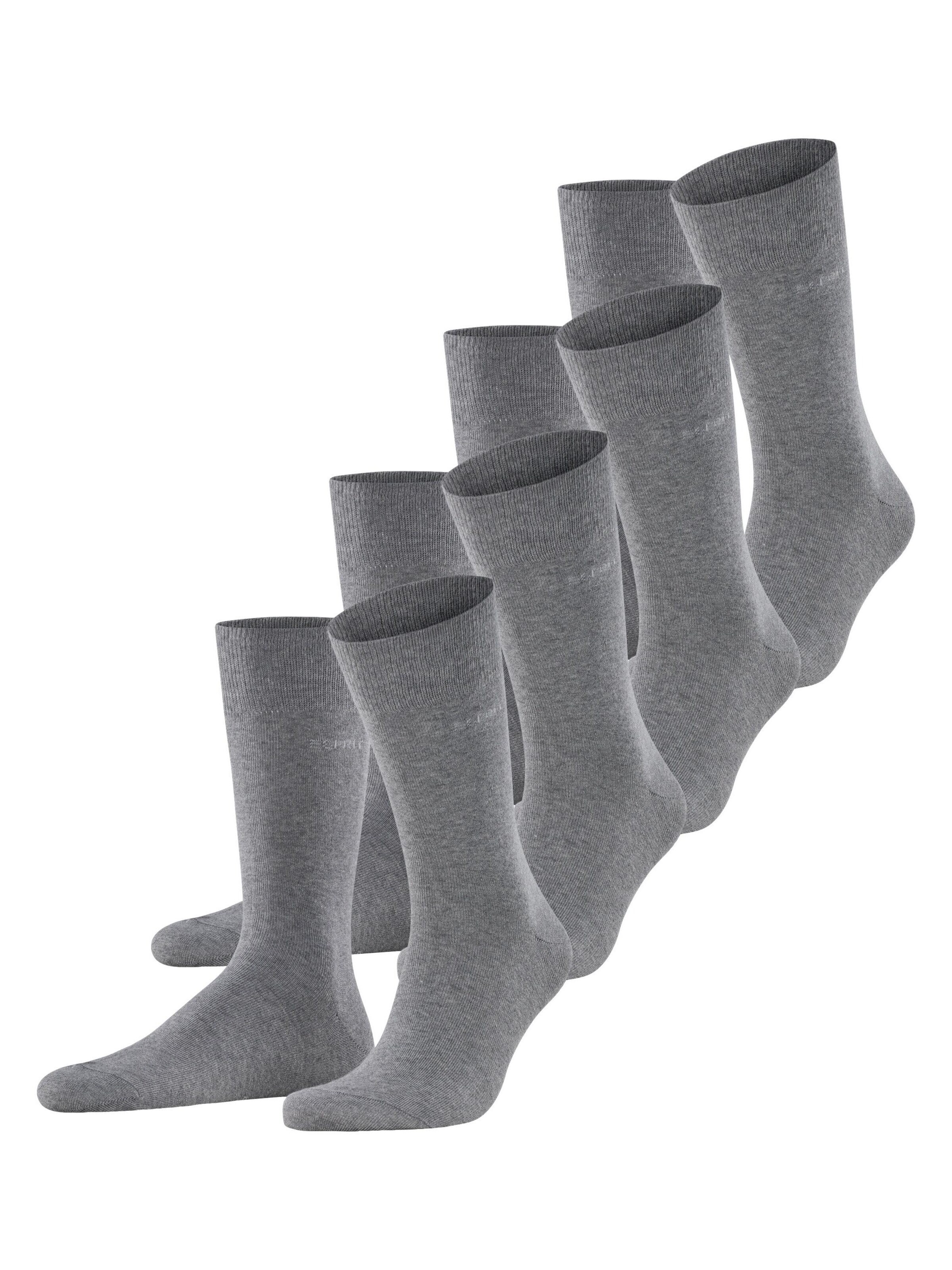 ESPRIT Socks 'Solid 4-Pack' in Grey: front