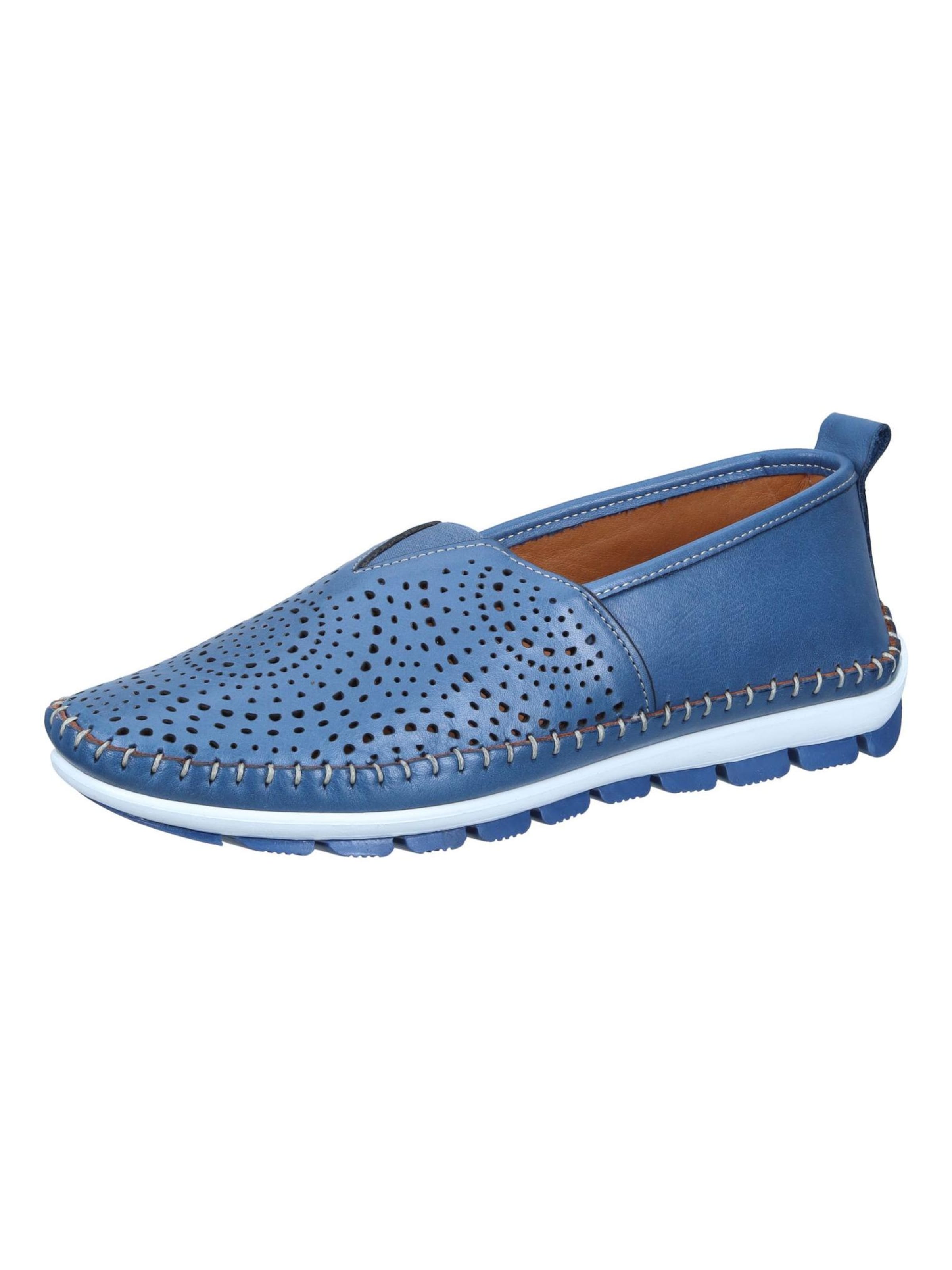 MANITU Classic Flats in Blue: front