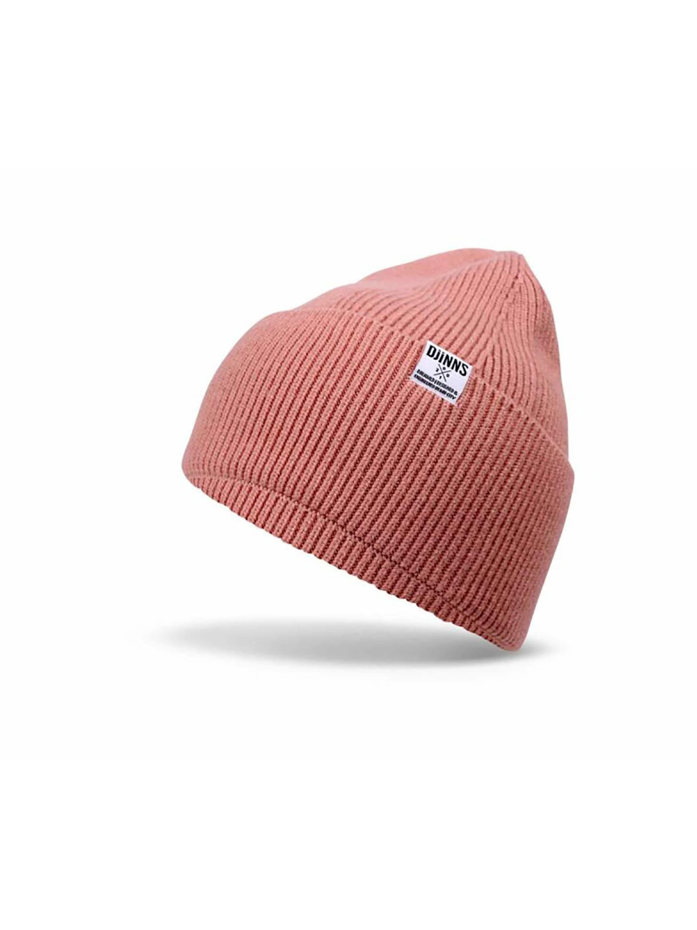 DJINNS Beanie 'Wooly Knit' in Pink: front