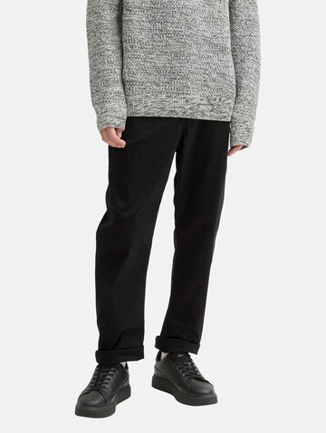 TOM TAILOR DENIM Loose fit Trousers in Black: front