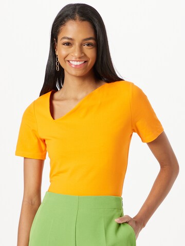 Warehouse Тениска в оранжево: отпред