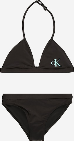 Calvin Klein Swimwear Triangel Bikini in Zwart: voorkant