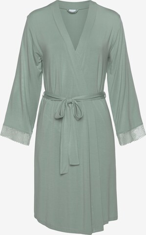 LASCANA Dressing Gown in Green: front