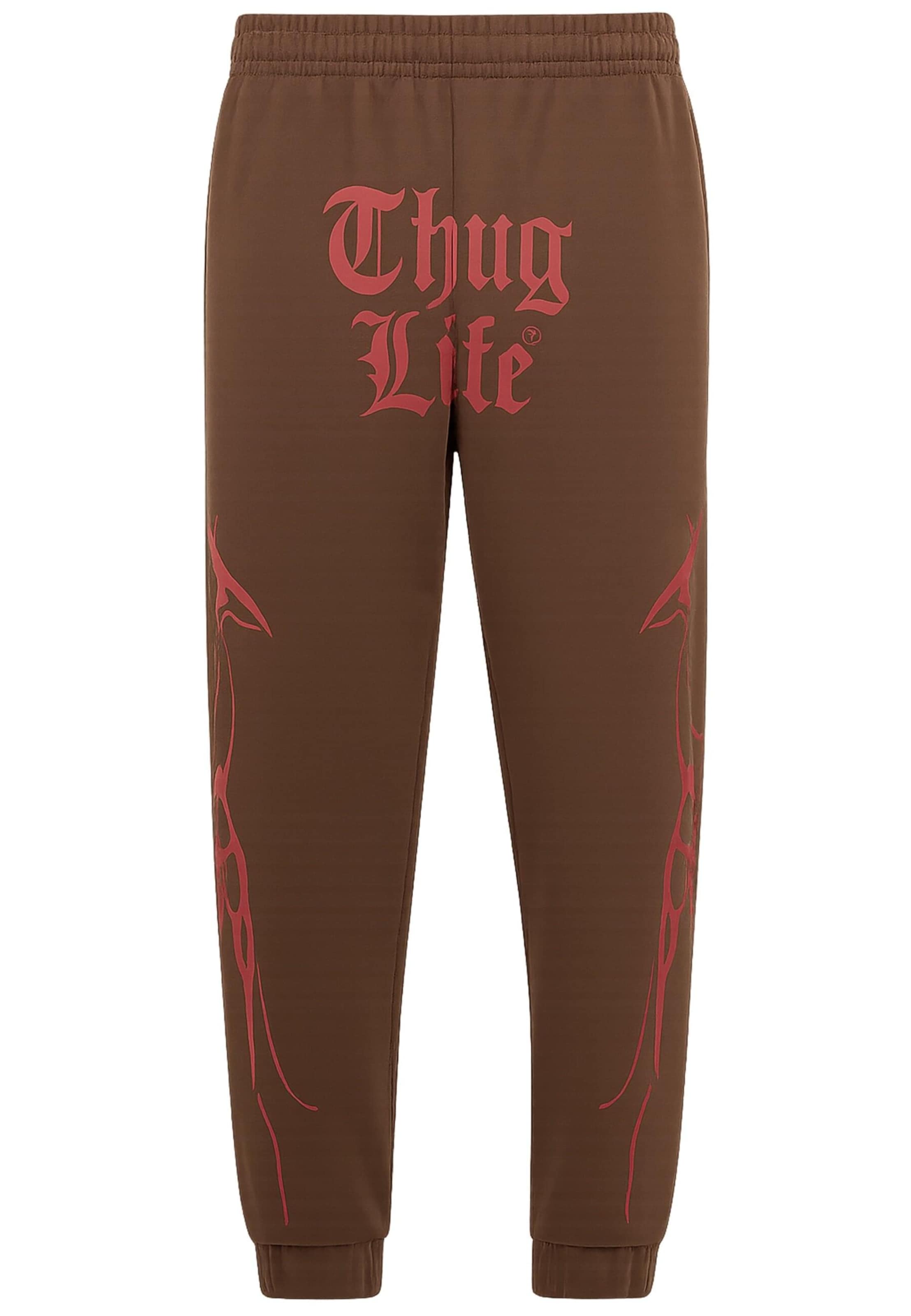 Loosefit Pantaloni sportivi 'Thug Life Ink' di Thug Life in marrone: frontale