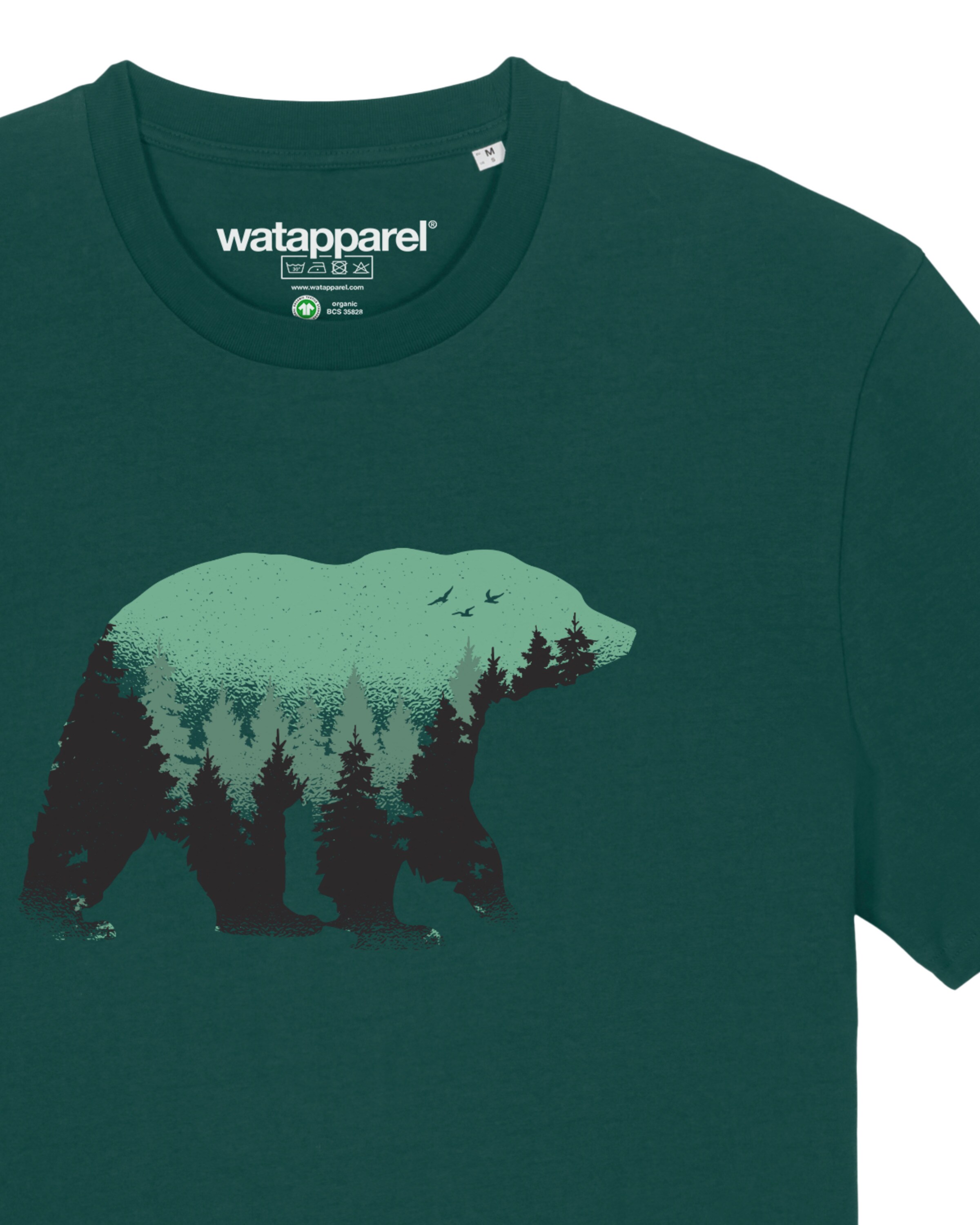 Watapparel Shirt ' Waldbär ' in Grün
