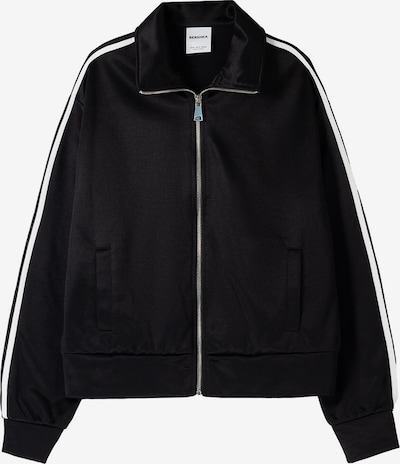 Bershka Collegetakki värissä musta / valkoinen, Tuotenäkymä