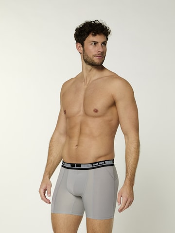 Nur Die Boxershorts ' Long Boxer Cotton Active ' in Grijs: voorkant