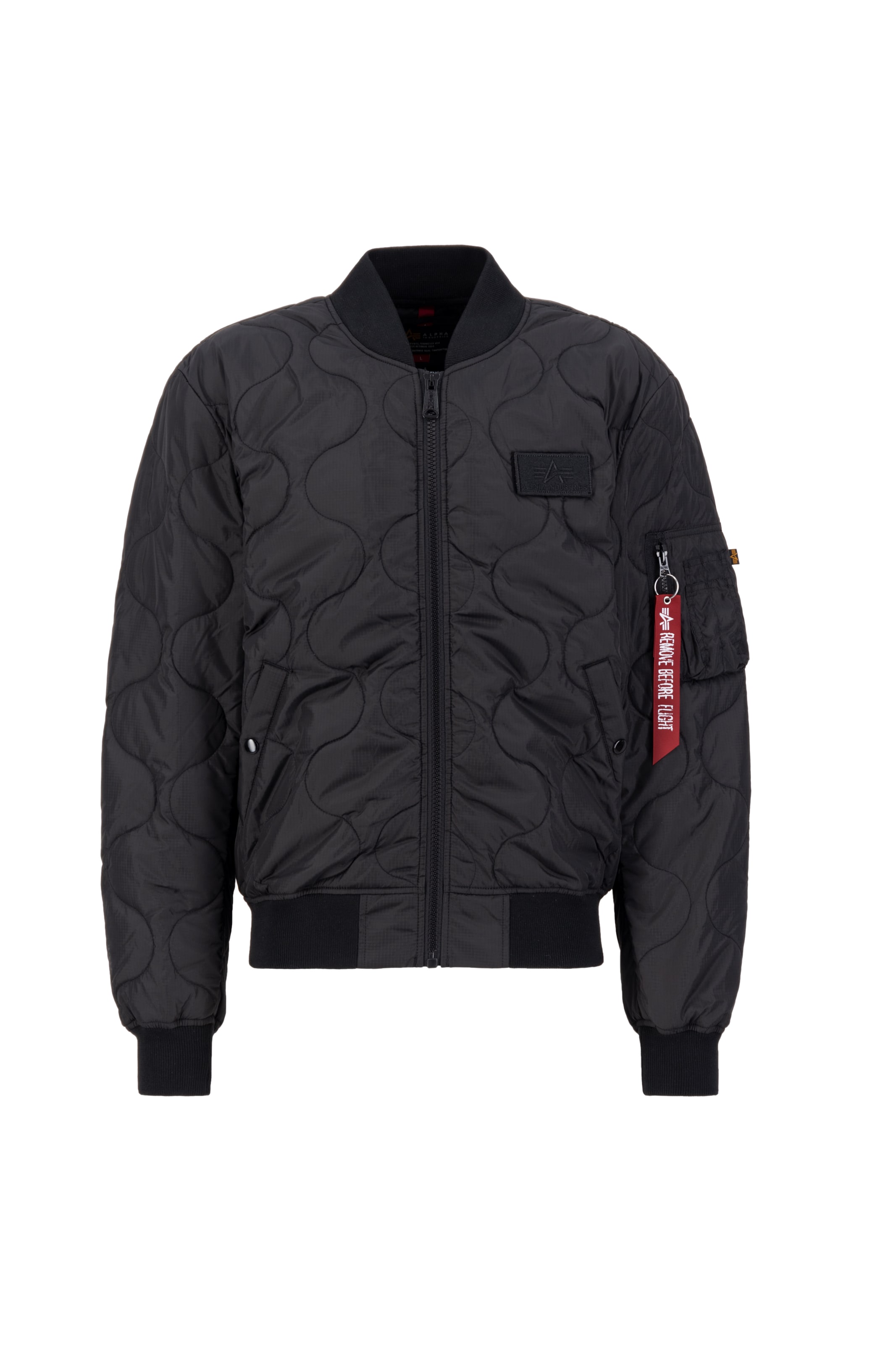 ALPHA INDUSTRIES Prechodná bunda 'MA-1' - Čierna: predná strana