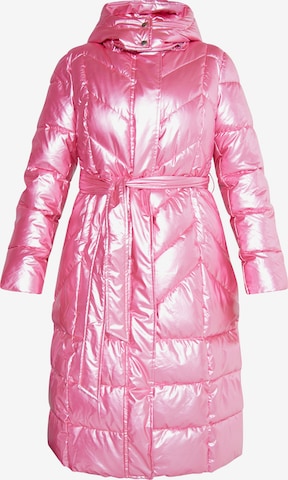 Manteau d’hiver faina en rose : devant