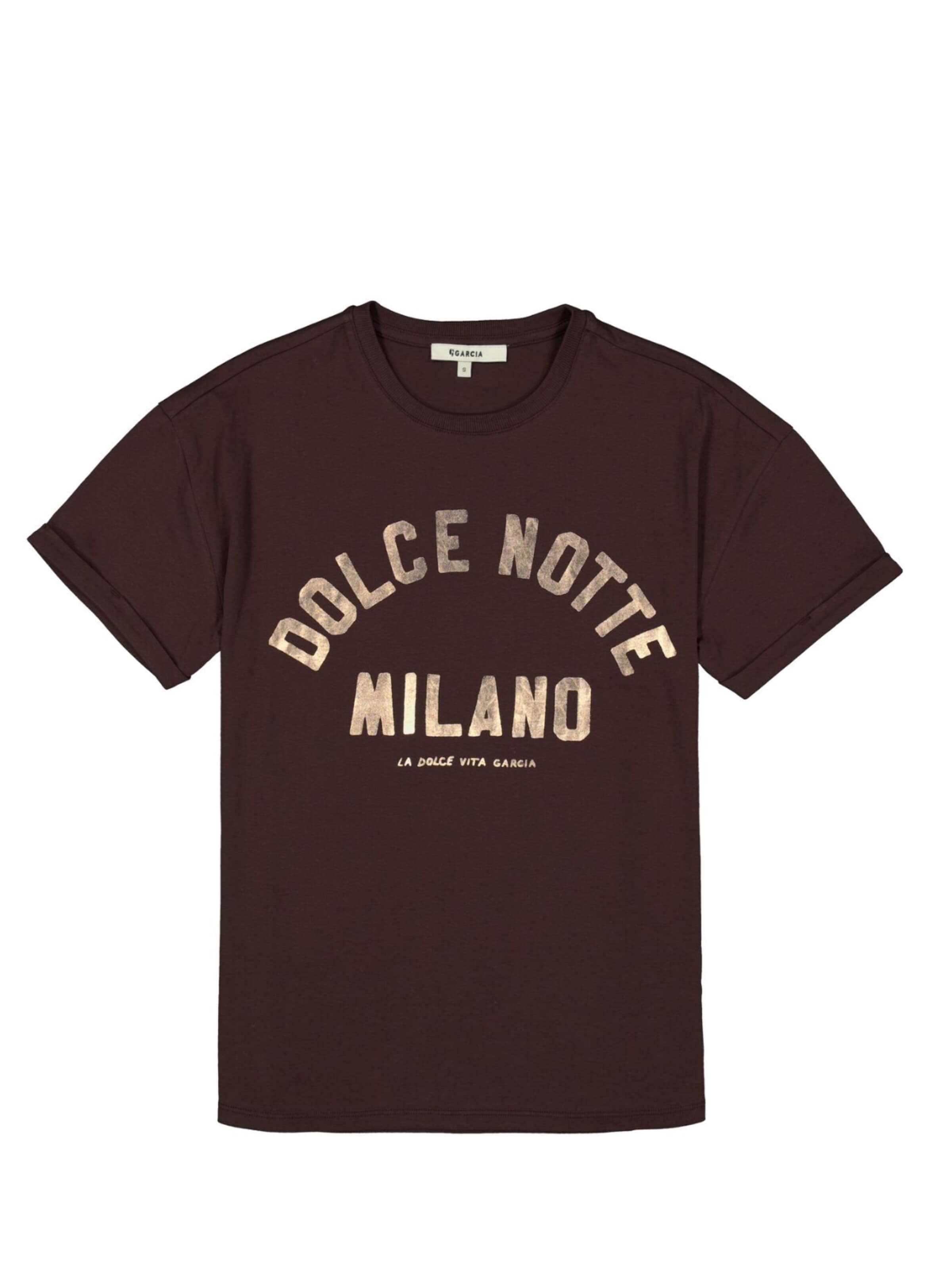 GARCIA Shirt 'Garcia - Dames t-shirt' in XL in de kleur Bruin, Productweergave