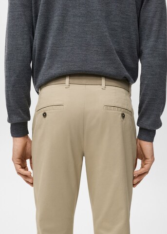 MANGO MAN Slim fit Pants 'Prato' in Beige